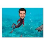 Bild von   erstellung karikatur taucherjpg | fotogeschenkideende 🎀 Geschenke mit eigenem Foto Motiv o Text