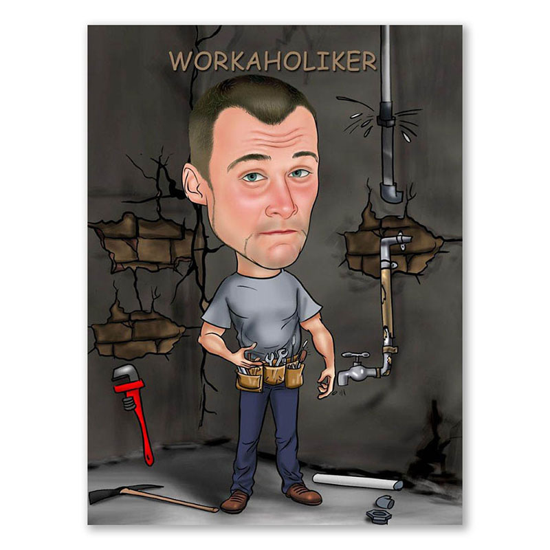 Bild von   erstellung karikatur workaholijpg | fotogeschenkideende 🎀 Geschenke mit eigenem Foto Motiv o Text