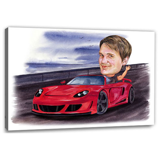 Bild von   erstellung karikatur sportwagejpg | fotogeschenkideende 🎀 Geschenke mit eigenem Foto Motiv o Text
