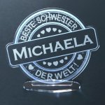 Bild von   acryl button mit namensgravurjpg | fotogeschenkideende 🎀 Geschenke mit eigenem Foto Motiv o Text