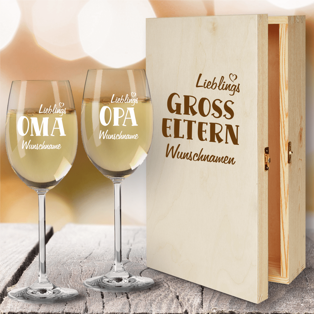 Bild von   geschenkbox weissweinglaeser vpng | fotogeschenkideende 🎀 Geschenke mit eigenem Foto Motiv o Text