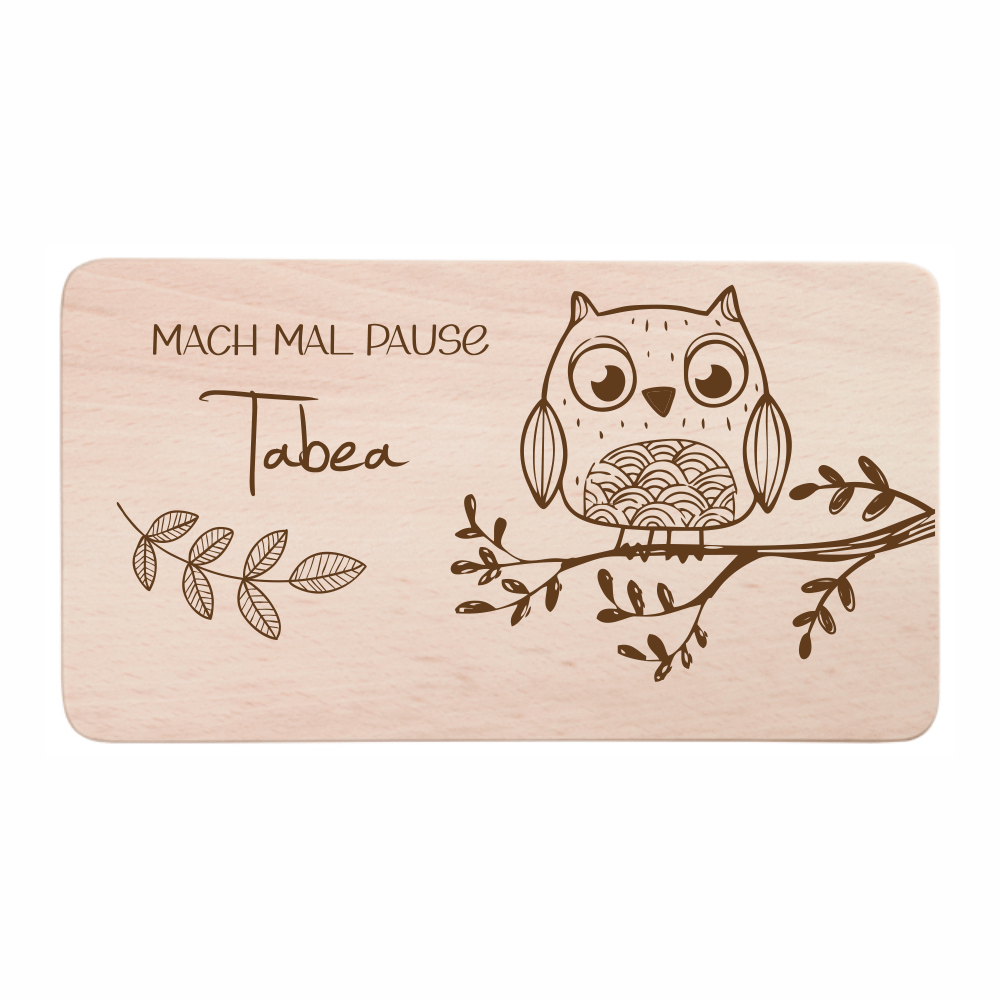 Bild von   fruehstuecksbrettchen eule mitpng | fotogeschenkideende 🎀 Geschenke mit eigenem Foto Motiv o Text