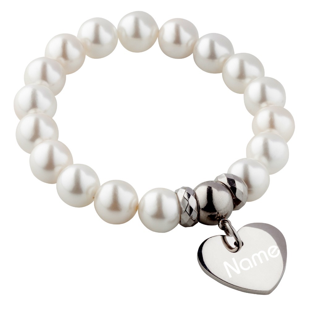 Bild von   perlen armband mit gravur cremjpg | fotogeschenkideende 🎀 Geschenke mit eigenem Foto Motiv o Text