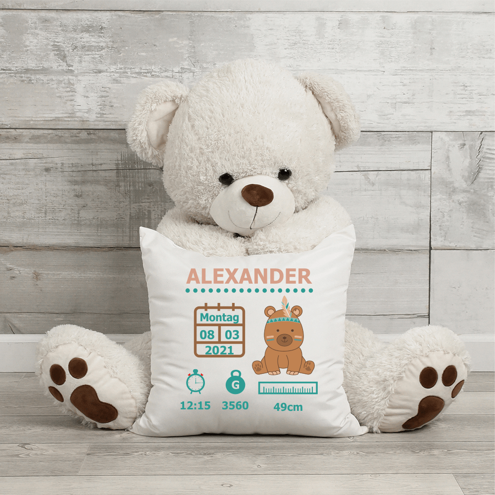 Bild von   kissen zu geburt mit wunschnampng | fotogeschenkideende 🎀 Geschenke mit eigenem Foto Motiv o Text