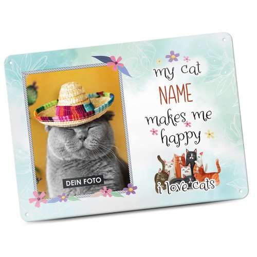Bild von   katzenschild my cat makes mejpg | fotogeschenkideende 🎀 Geschenke mit eigenem Foto Motiv o Text