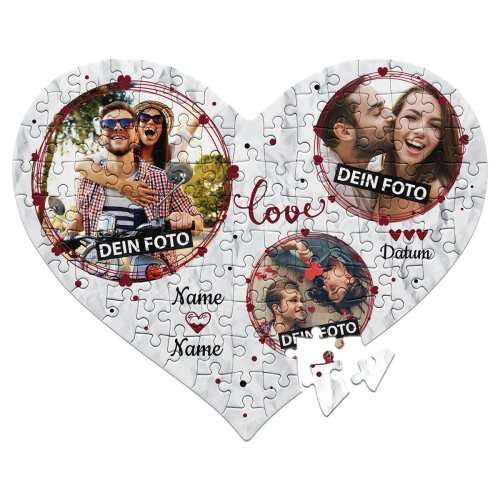 Bild von   herz puzzle love mit dreijpg | fotogeschenkideende 🎀 Geschenke mit eigenem Foto Motiv o Text