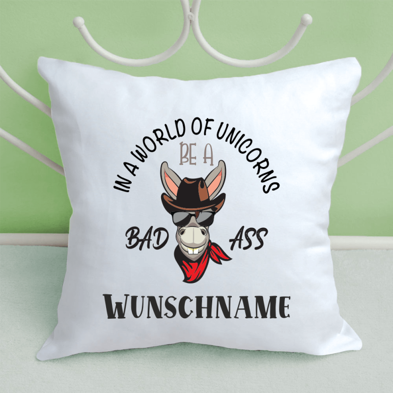 Bild von   kissen bad ass mit deinem wunspng | fotogeschenkideende 🎀 Geschenke mit eigenem Foto Motiv o Text