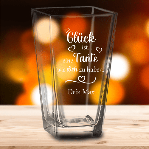 personalisierte Vase Glück ist eine Tante... mit Deinem Wunschnamen