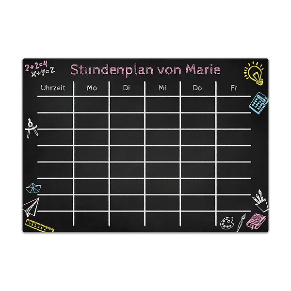 Bild von   chalkboard stundenplan a mijpg | fotogeschenkideende 🎀 Geschenke mit eigenem Foto Motiv o Text