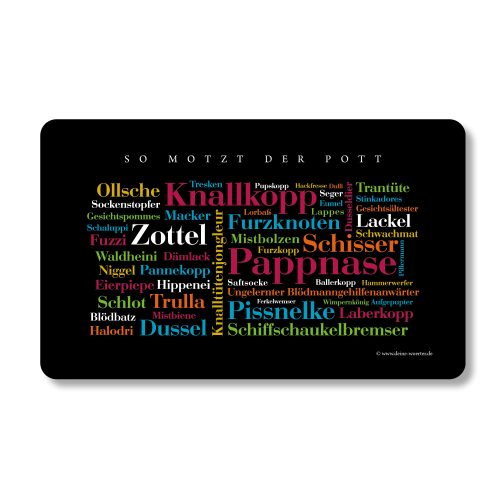 Frühstücksbrettchen Ruhrpott Schimpfwörter