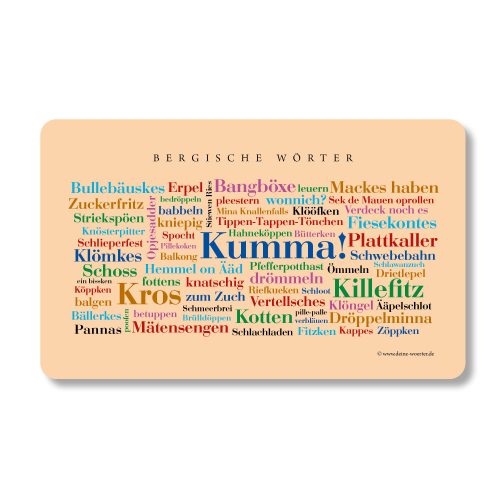 Frühstücksbrettchen Bergische Wörter