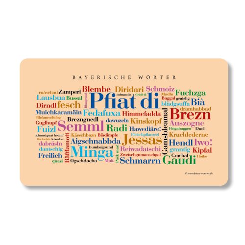 Frühstücksbrettchen Bayerische Wörter