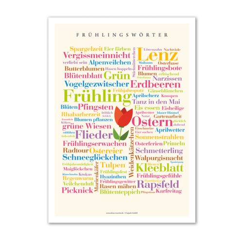 Poster Frühlingswörter - 50x70 cm
