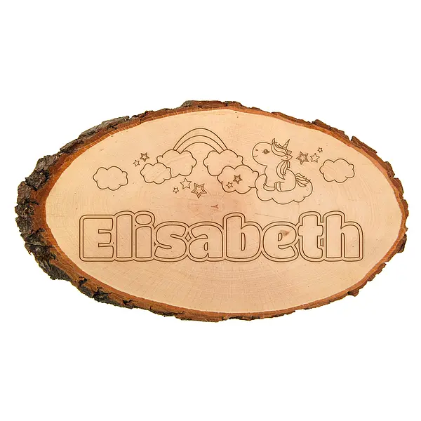 Bild von   ovale rindenscheibe mit name ujpg | fotogeschenkideende 🎀 Geschenke mit eigenem Foto Motiv o Text