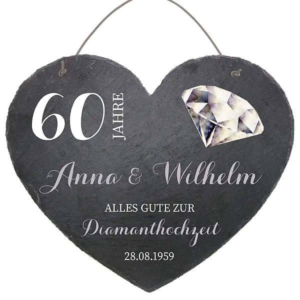 Bild von   schieferherz zum  hochzeitsjpg | fotogeschenkideende 🎀 Geschenke mit eigenem Foto Motiv o Text