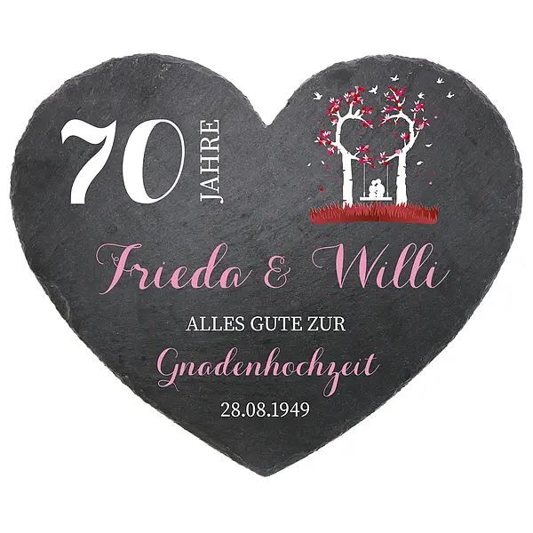 Bild von   schieferherz zum  hochzeitsjpg | fotogeschenkideende 🎀 Geschenke mit eigenem Foto Motiv o Text