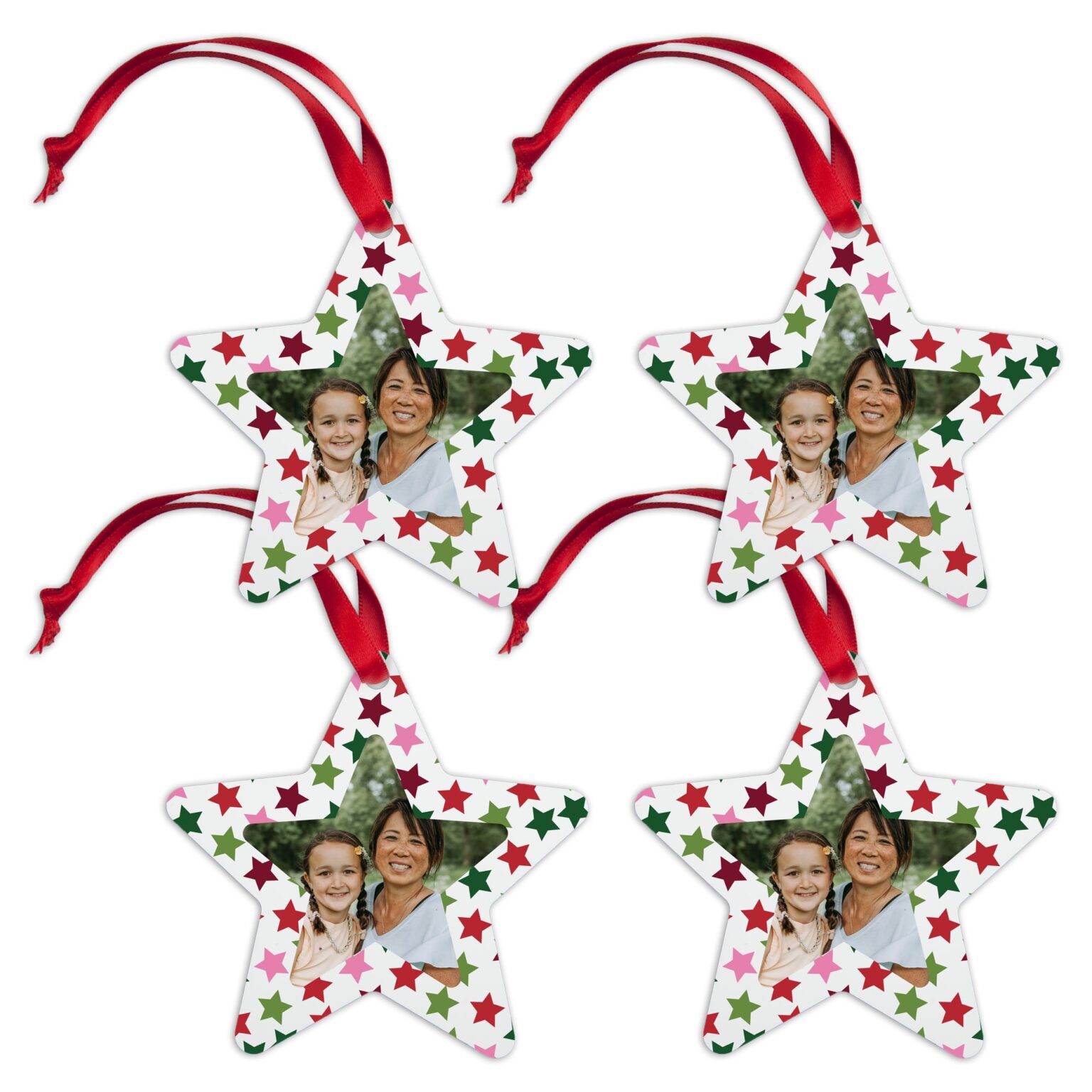 🔖 Foto Weihnachtsanhänger Stern (4) Aluminium als individuelle Geschenkidee mit Foto!