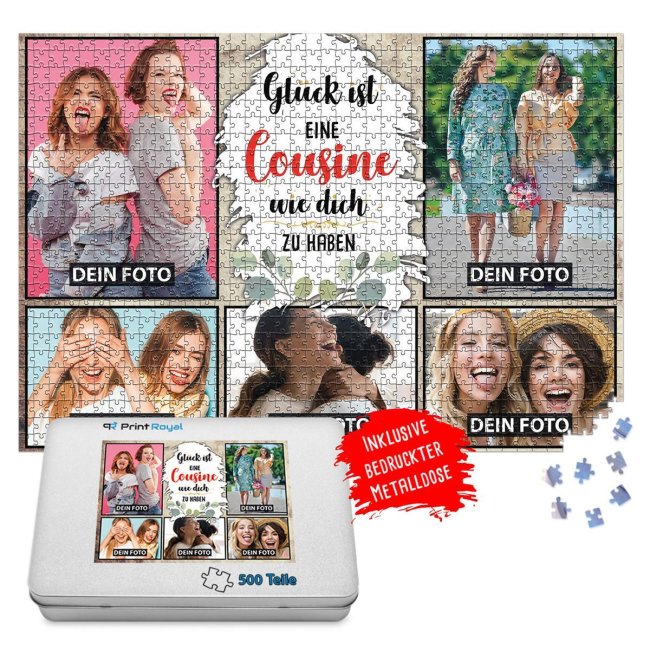 Bild von   foto puzzle fuer die cousinejpg | fotogeschenkideende 🎀 Geschenke mit eigenem Foto Motiv o Text