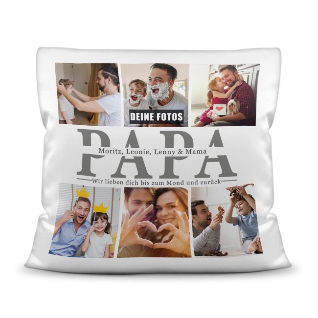 Kissen mit Fotocollage für Papa