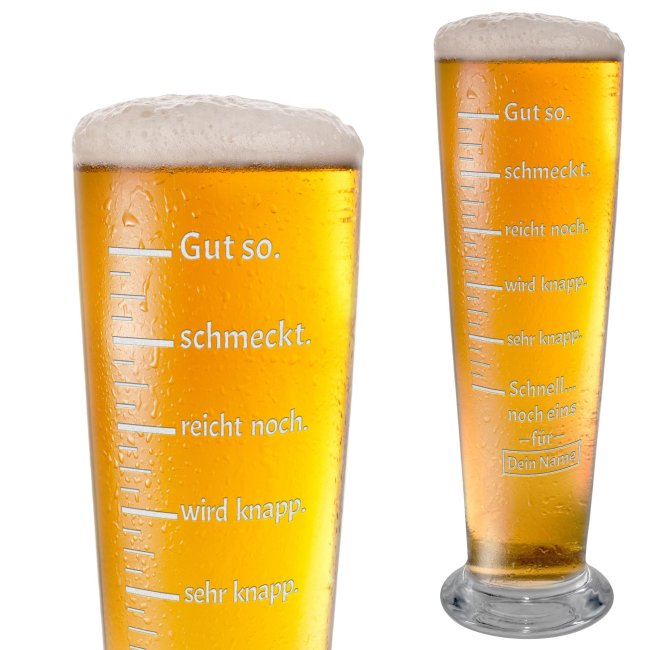 Graviertes Bierglas mit Name - Maßeinheit