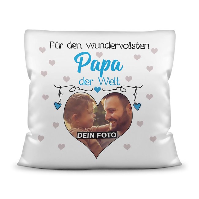 Kissen für die wundervollsten Männer mit Fotocollage Herz inkl. Kissenfüllung