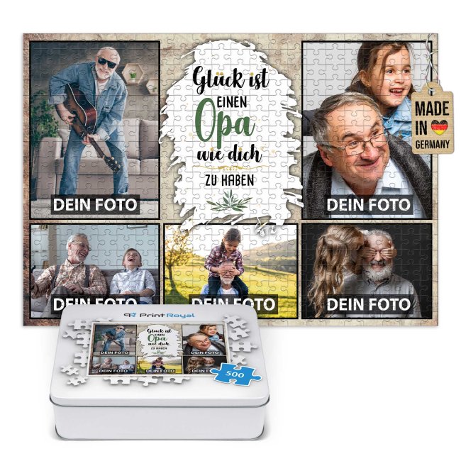 Foto-Puzzle für den Opa - Glück ist - 500, 1000 oder 2000 Teile in