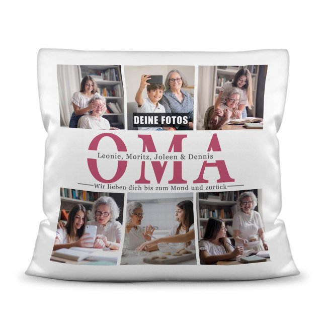 Kissen mit Fotocollage für Oma