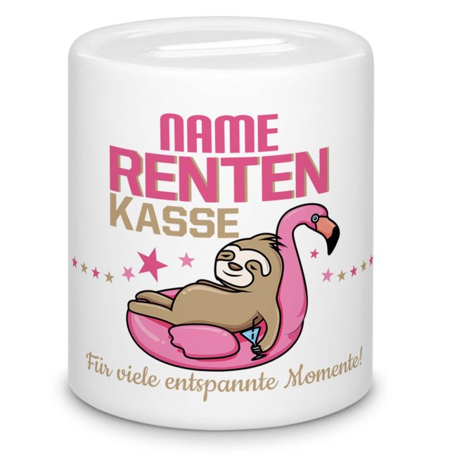 Spardose für Renterin - Rentenkasse - mit Name personalisierbar