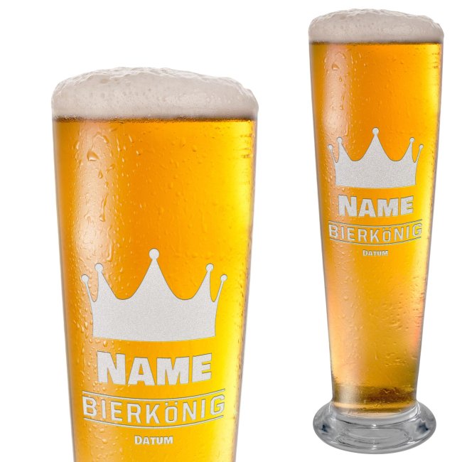 Graviertes Bierglas mit Name - Bierkönig