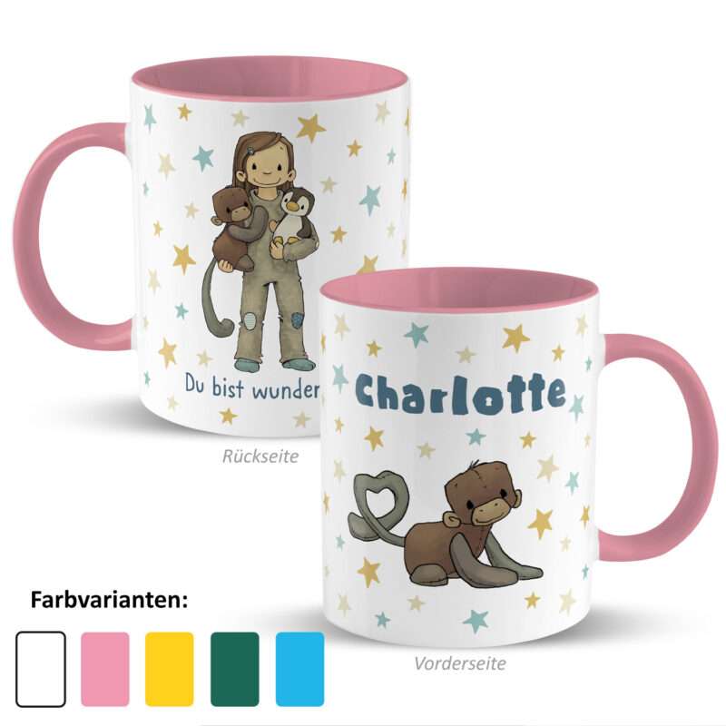 Personalisierbare Tasse »Anouk« mit Name, rosa