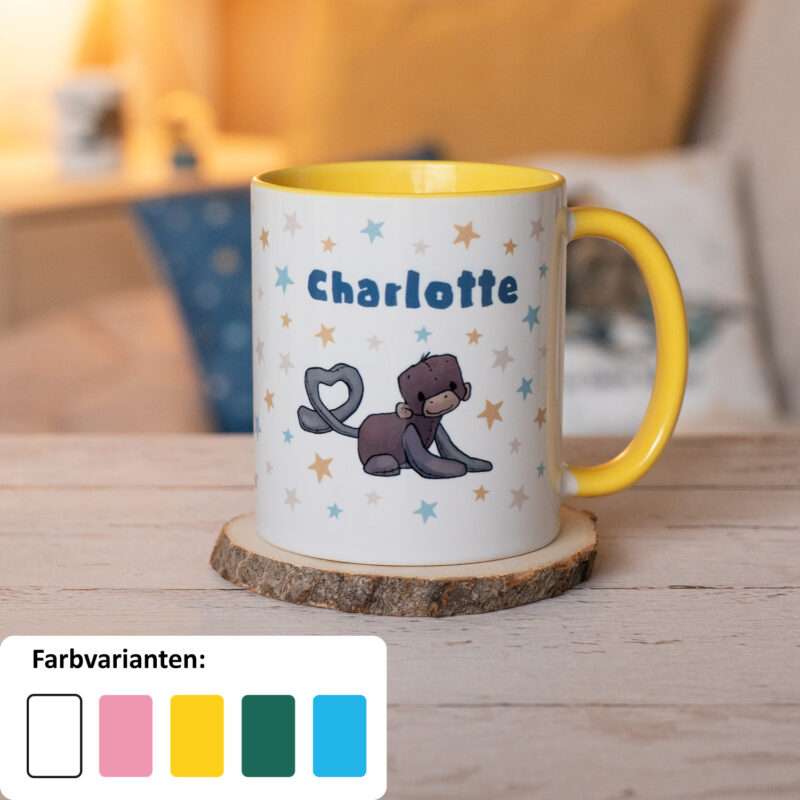 Personalisierbare Tasse »Anouk« mit Name, gelb
