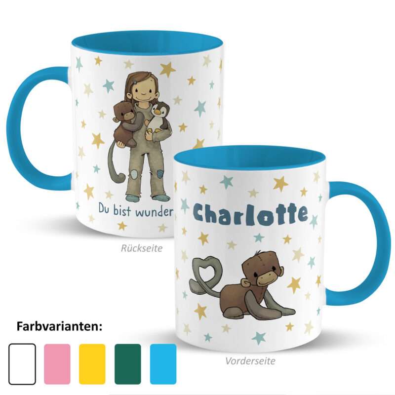 Personalisierbare Tasse »Anouk« mit Name, blau
