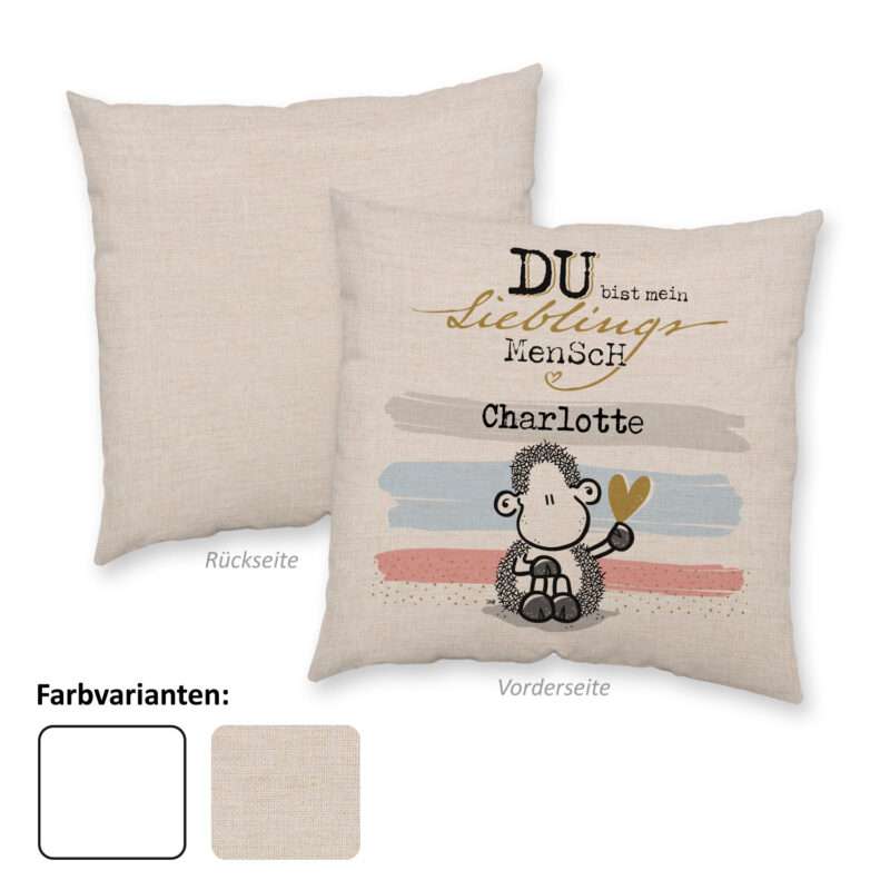 Kissen »Du bist mein Lieblingsmensch ...« mit Wunschnamen, Canvas-Optik, personalisiert