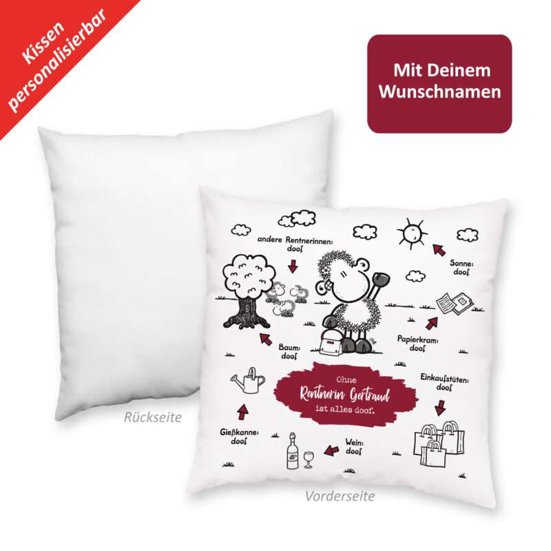 Bild von   kissen ohne rentnerin isjpg | fotogeschenkideende 🎀 Geschenke mit eigenem Foto Motiv o Text