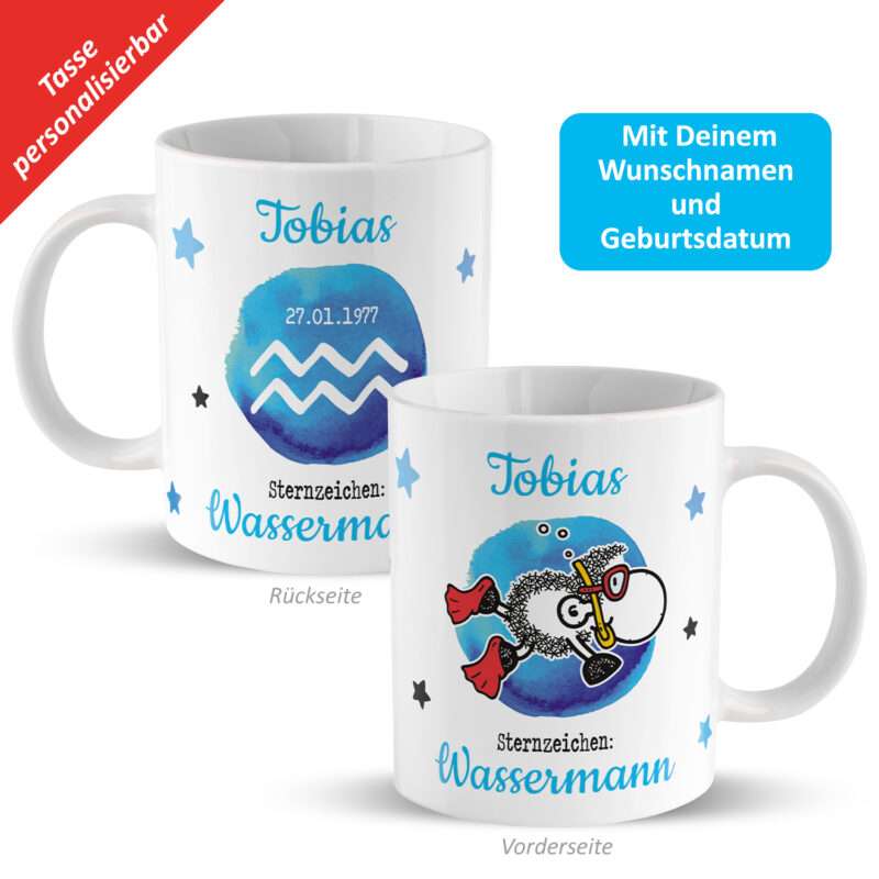 Bild von   tasse mit sternzeichen wassejpg | fotogeschenkideende 🎀 Geschenke mit eigenem Foto Motiv o Text