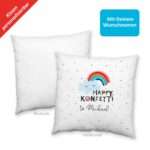Bild von   kissen motiv happy konfettijpg | fotogeschenkideende 🎀 Geschenke mit eigenem Foto Motiv o Text