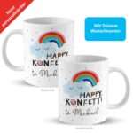 Bild von   tasse motiv happy konfetti tjpg | fotogeschenkideende 🎀 Geschenke mit eigenem Foto Motiv o Text