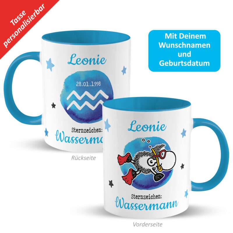 Bild von   tasse mit sternzeichen wassejpg | fotogeschenkideende 🎀 Geschenke mit eigenem Foto Motiv o Text