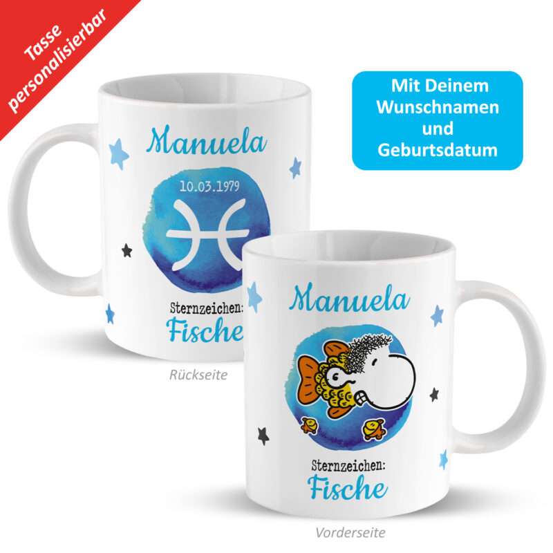 Bild von   tasse mit sternzeichen fischjpg | fotogeschenkideende 🎀 Geschenke mit eigenem Foto Motiv o Text