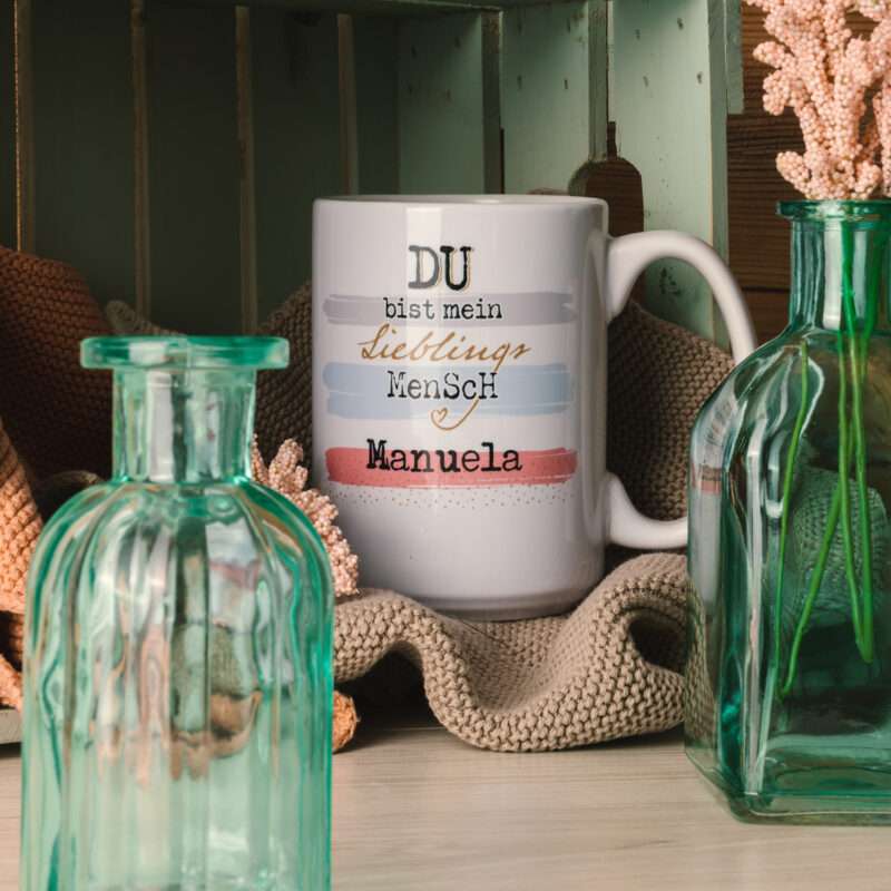 XL-Tasse Motiv »Lieblingsmensch ...« mit Wunschnamen, weiß, personalisiert