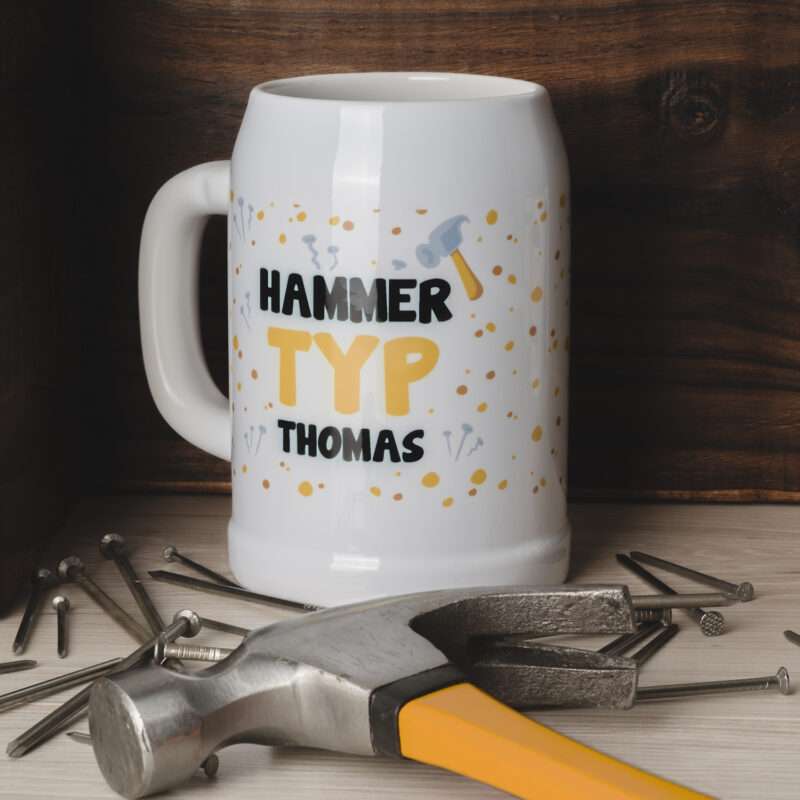 Bierkrug »Hammer Typ ...« mit Wunschnamen, personalisiert