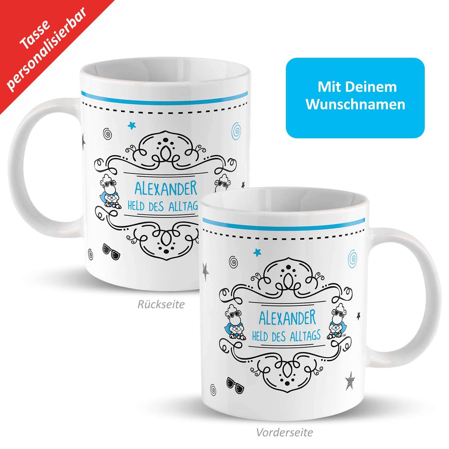 Tasse »Held des Alltags …!« mit Wunschnamen, personalisiert