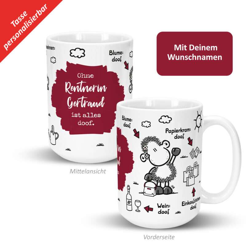 Bild von   xl tasse ohne rentnerin ijpg | fotogeschenkideende 🎀 Geschenke mit eigenem Foto Motiv o Text