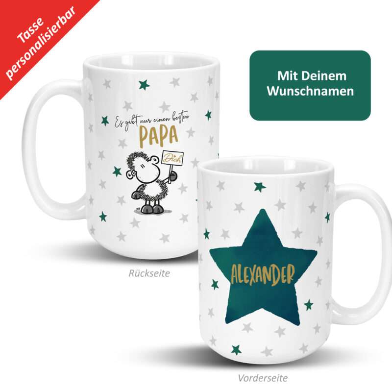XL-Tasse »Es gibt nur einen besten Papa ...« mit Wunschnamen, weiß, personalisiert
