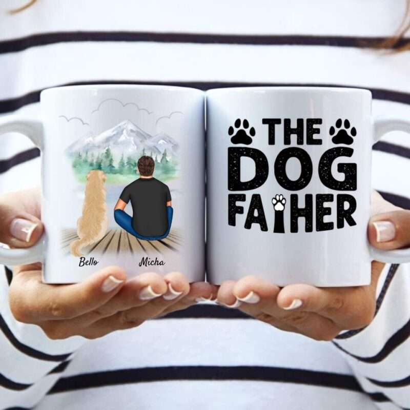 Mann mit Hund - Personalisierte Tasse