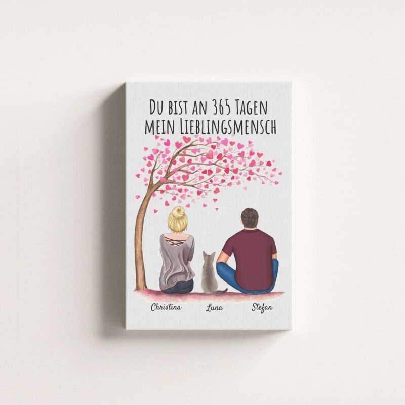 Pärchen mit Katzen - Personalisierter Kunstdruck (Poster,Leinwand)