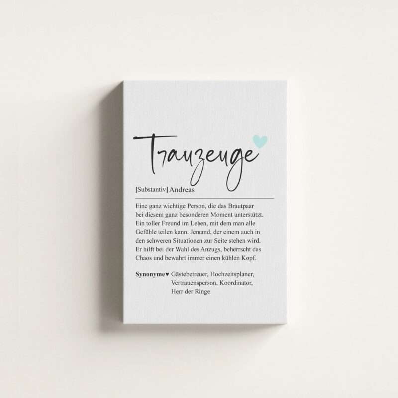 Trauzeuge Definition - Personalisierte Leinwand