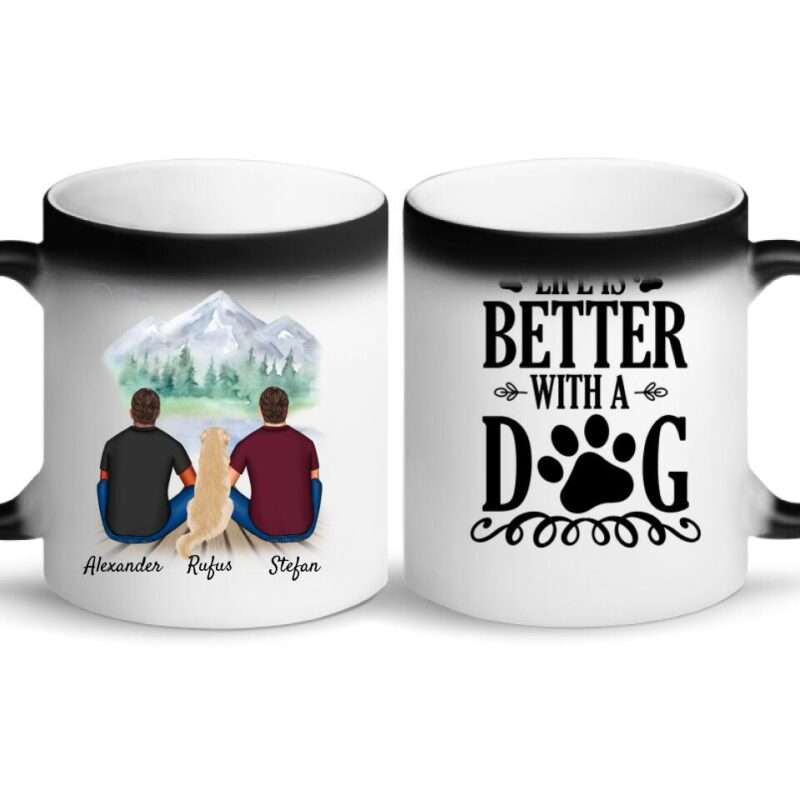 Männer mit Hunden - Personalisierte Tasse