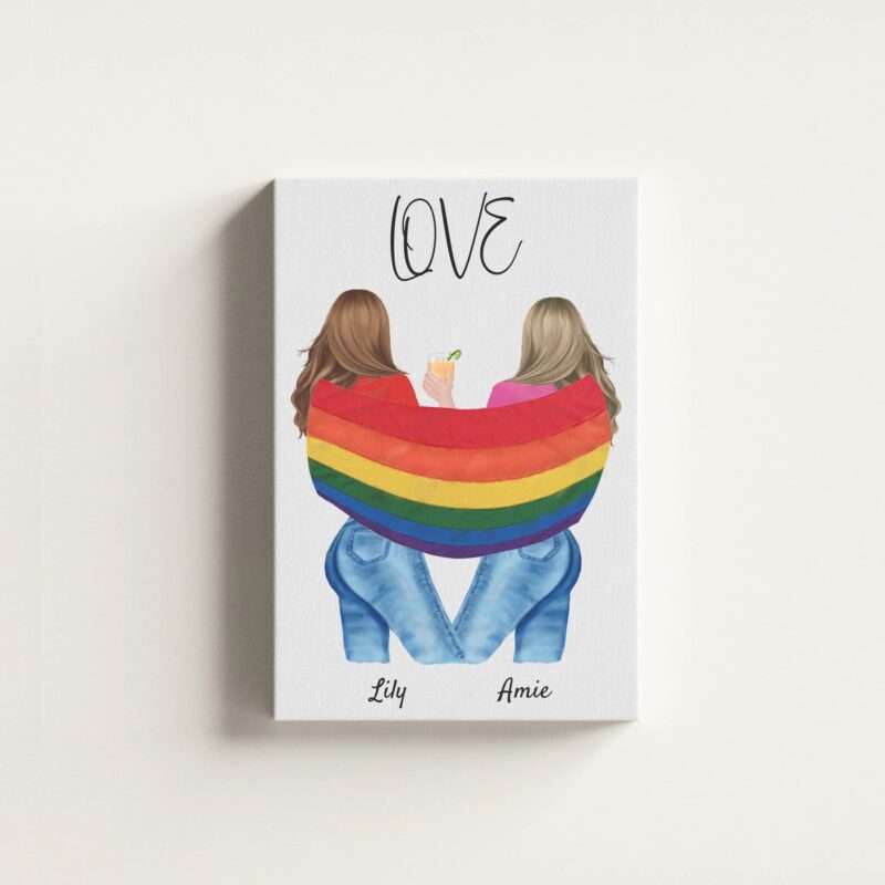 "Liebe hat kein Geschlecht" LGBTQ+ - Personalisierter Kunstdruck (Poster, Leinwand)