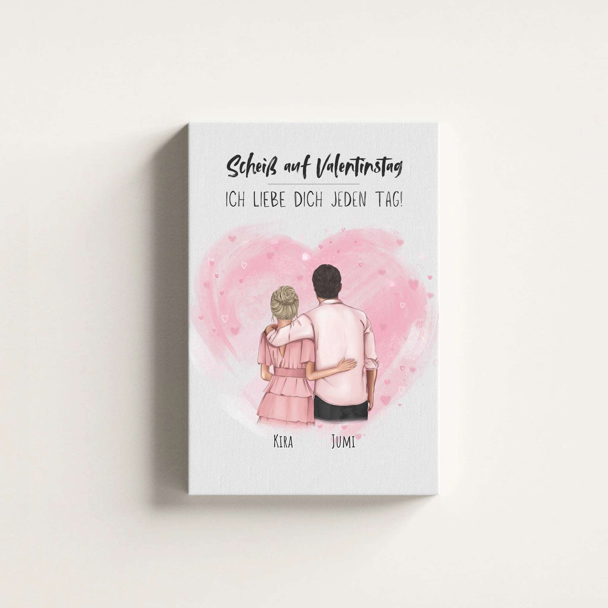 Pärchen “Dir gehört mein Herz”- Personalisierter Kunstdruck (Poster, Leinwand)